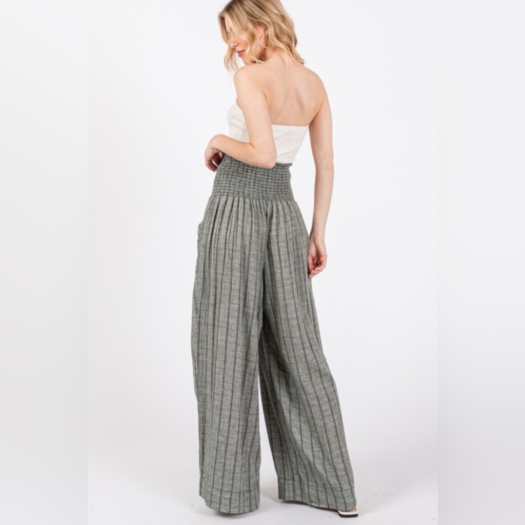 Sage + Fig Cotton Gauze Wash Stripe Pants